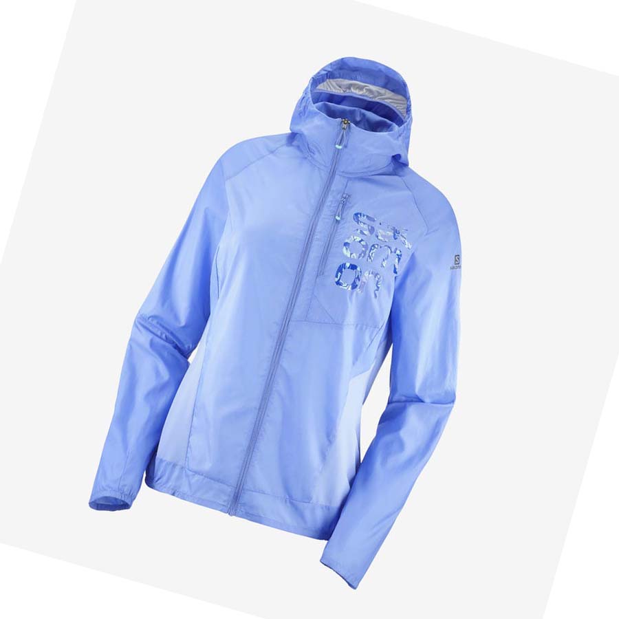 Chaquetas Salomon BONATTI CROSS WIND WINDBREAKERS Mujer Azules | MX 2463JPQ